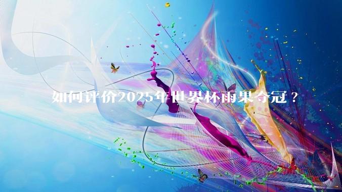 如何评价2025年世界杯雨果夺冠?